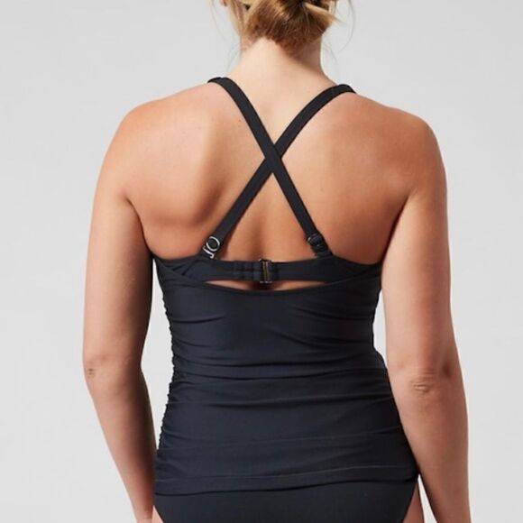 ATHLETA Square Neck Bra CupTankini Top, Black, Size 32B/C Tall NWT $74 531213 - Picture 4 of 12